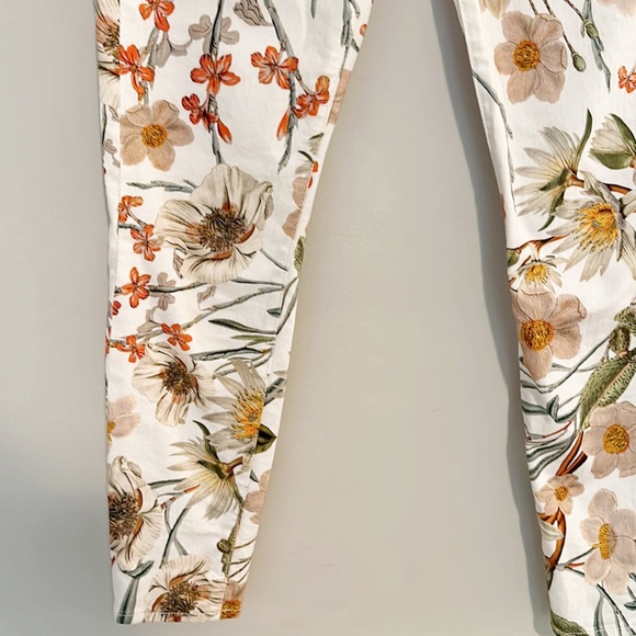 7 For All Mankind Floral Fall Skinny Stretch Jeans pants women size 29 - Picture 2 of 8